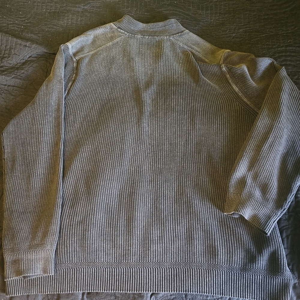 Men's XXL Tommy Bahama Waffle Knit Quarter Zip Pullover Sweater - Picture 7 of 9